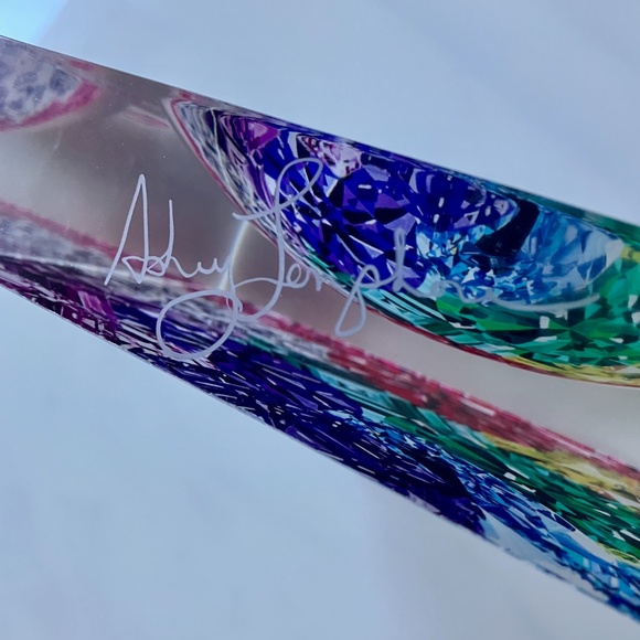 Gorgeous New Ashley Longshore Acrylic Trinket Tray Colorful Gems  6" Square - Picture 4 of 6